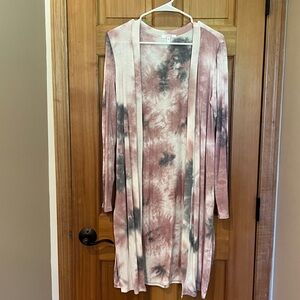 Maurices Pink and Black Tie-Dye Top
